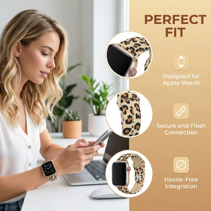 Bracelet imprimé léopard pour Apple Watch