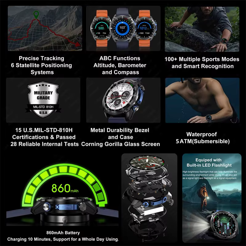 Montre connectée GPS 2026 pour sports de plein air