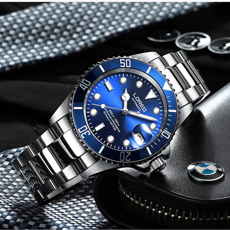 LOREO Original hommes montre d'affaires 20ATM étanche montre-bracelet haut de gamme Sport décontracté mouette