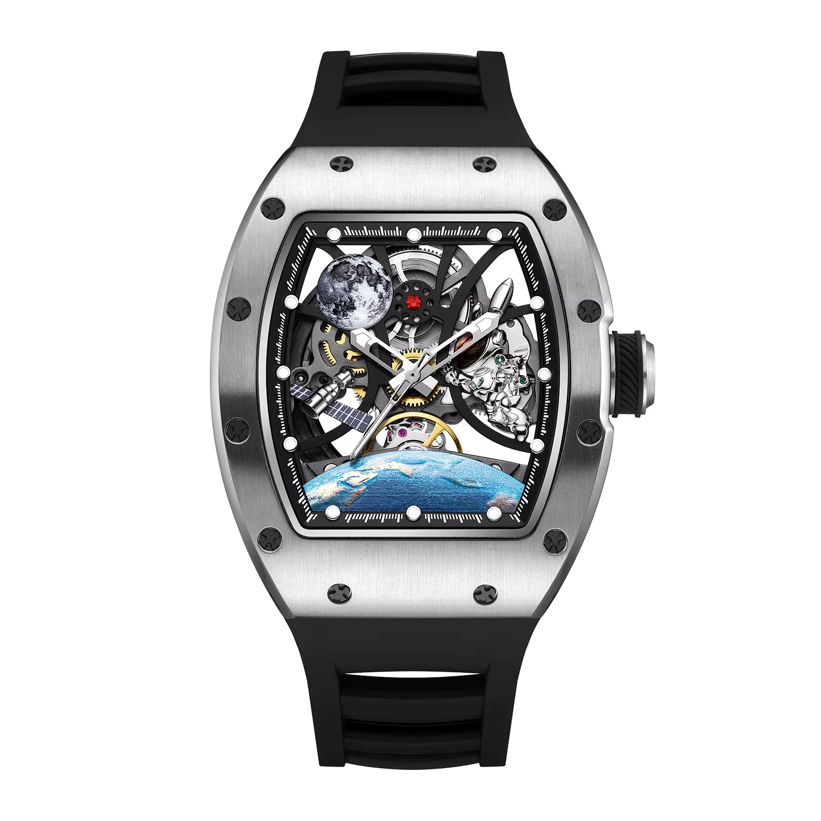 2026 nouveau design pagani hommes squelette montre haut de gamme en caoutchouc starp étanche lumineux mode tendance