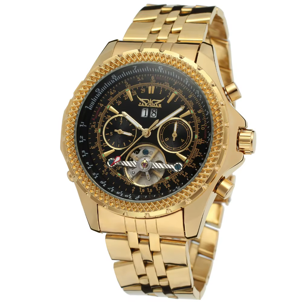 Nouvelle montre mécanique automatique de luxe en or pour hommes Tourbillon creux étanche lumineux Date semaine montres