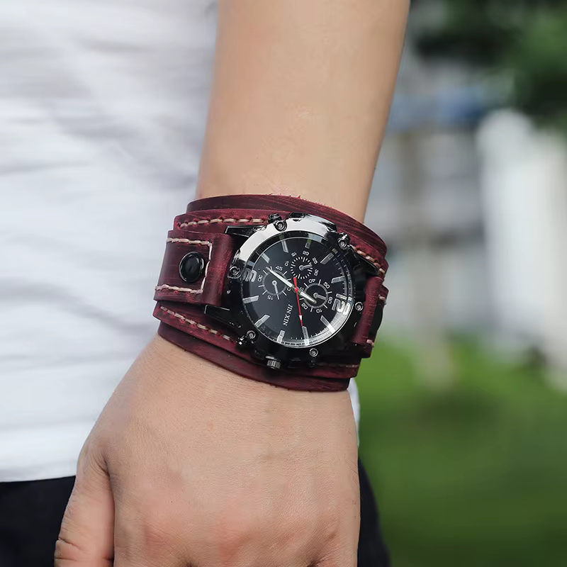 Nouveau Vintage hommes montres de haute qualité mode bracelet en cuir