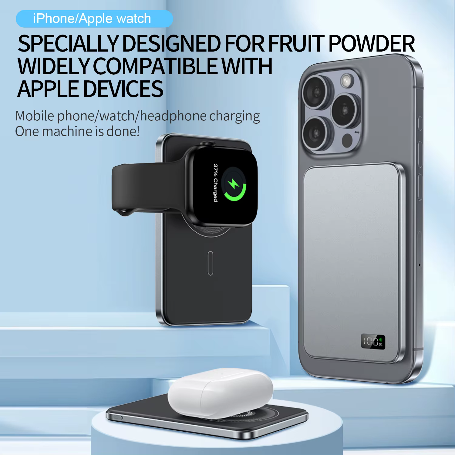Magsafe PowerBank pour Apple Watch 49 45 44 46mm chargeur sans fil portable pour iPhone série Samsung batterie externe