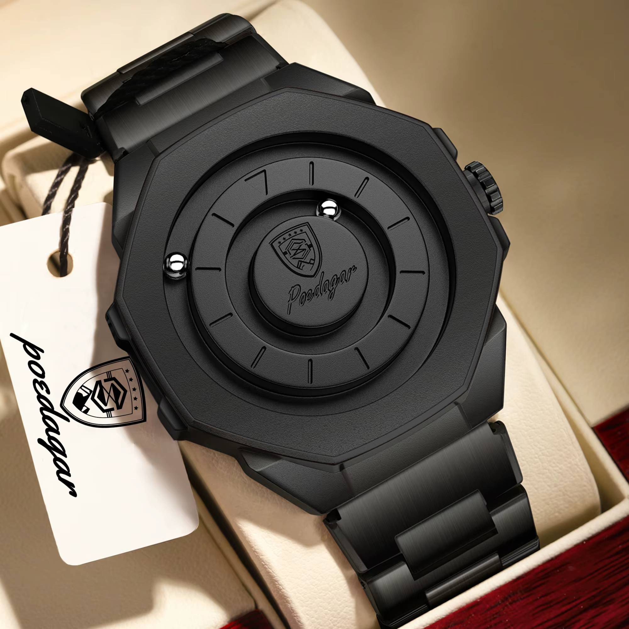 POEDAGAR haute qualité montre de luxe pour hommes étanche mode homme montre-bracelet affaires en acier inoxydable