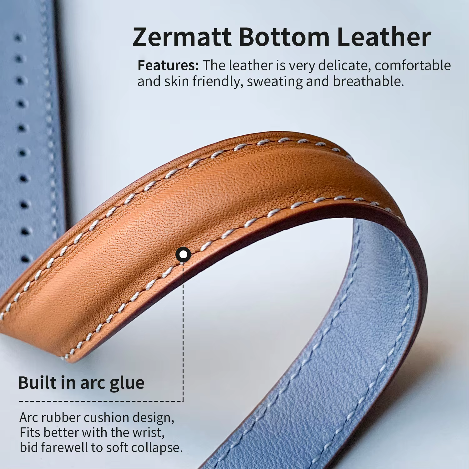 2025 nouveau bracelet en cuir de vache Double Tour pour Apple Watch Ultra 3 2