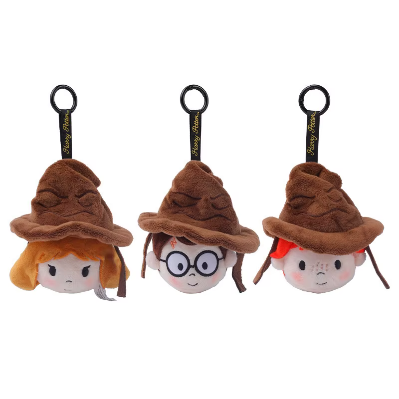 HUGKIS Harry Potter Chapeau de Tri en Peluche, Porte-clés Extensible à Rebond Rapide, Ornement Interactif Suspendu, Cadeau Amusant pour les Collectionneurs
