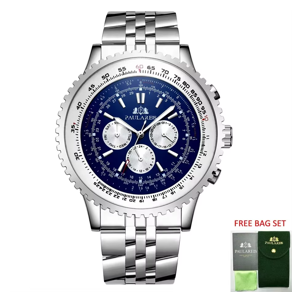 Montres automatiques en cuir pour hommes