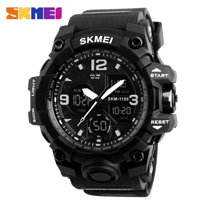 SKMEI 1155B montre de Sport 5Bar étanche double affichage montres Relogio Masculino