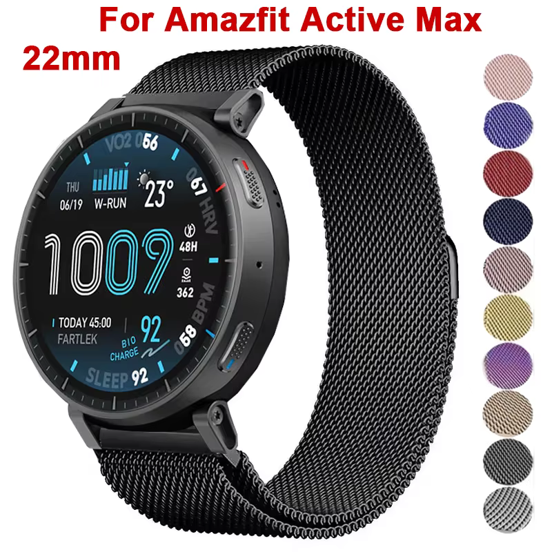 Bracelet à boucle milanaise de 22mm pour Amazfit Active Max