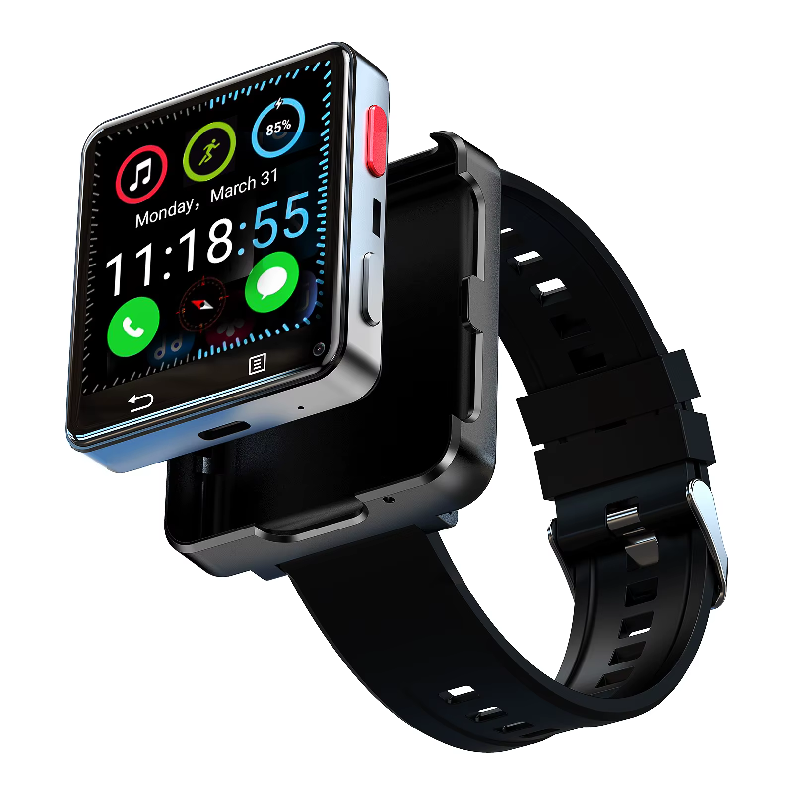 S222 montre intelligente 4G carte SIM 4GB RAM 64GB ROM MTK6761 Android 11.0 avec 800W double caméra WIFI GPS 2.64 "grand écran Smartwach