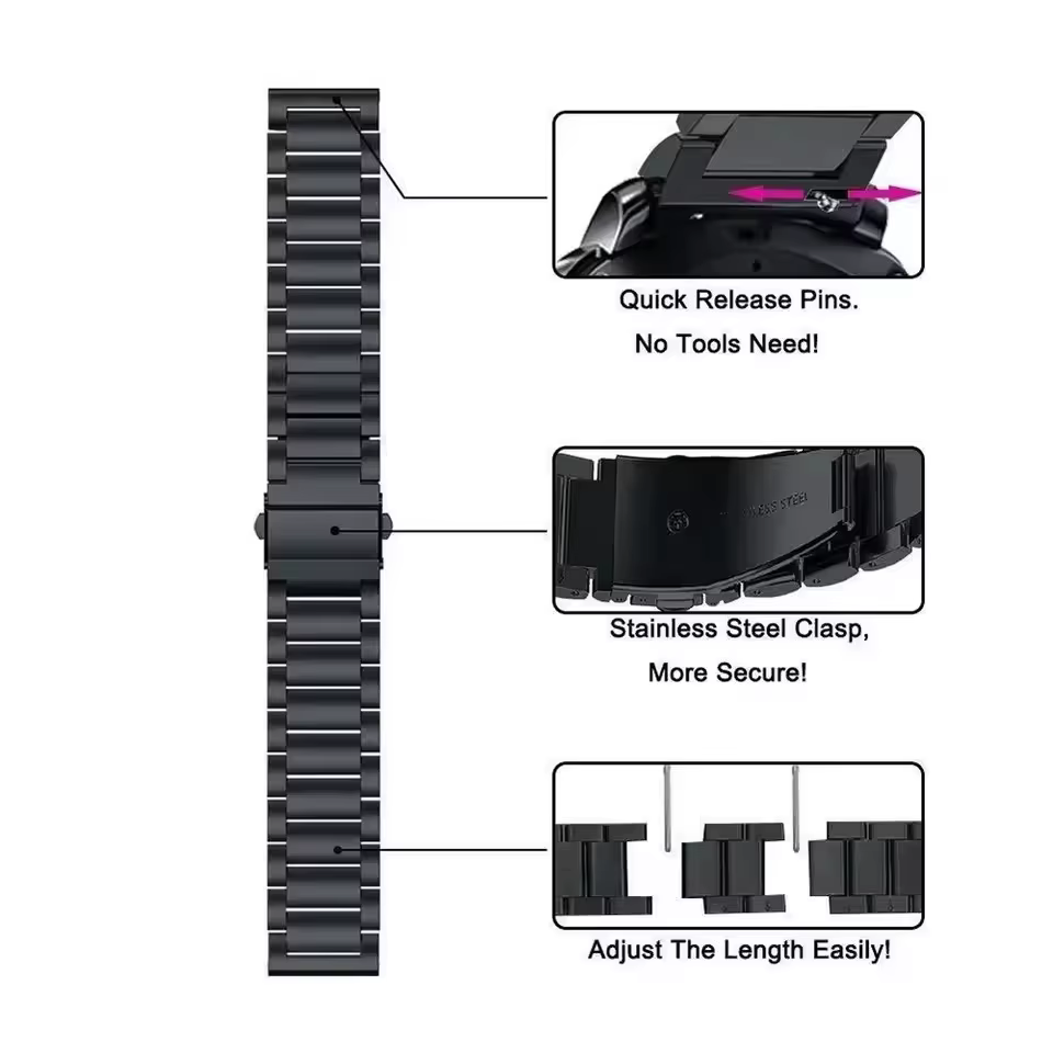 Bracelet en acier inoxydable pour Amazfit Active 2