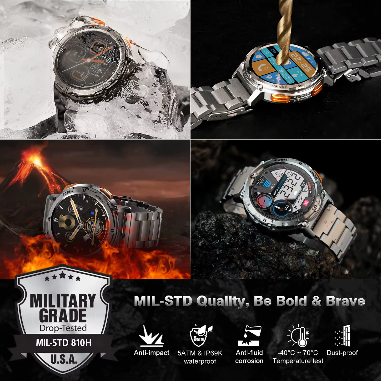 2025 Original KOSPET TANK T2 montres intelligentes pour hommes
