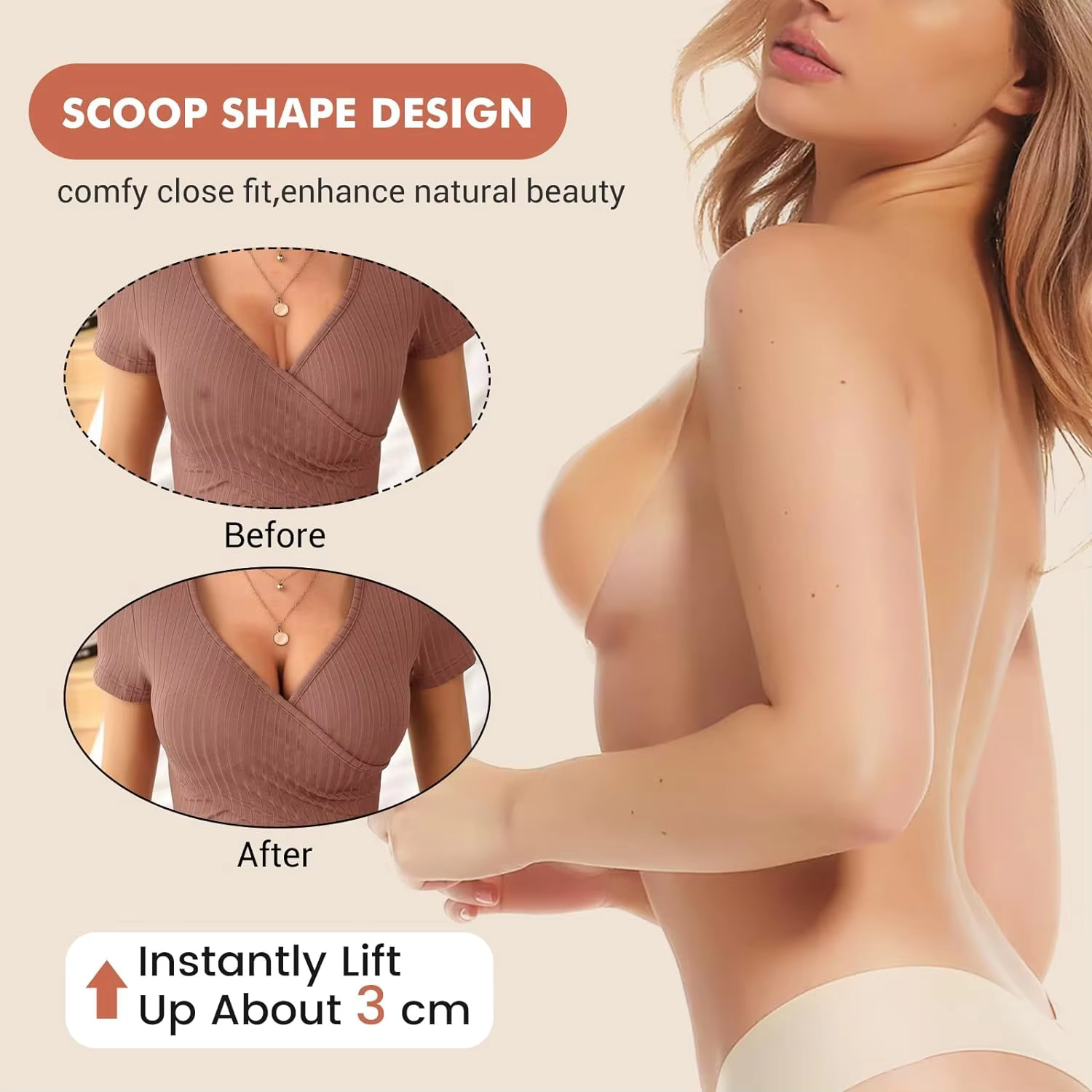 Soutien-gorge collant Push Up pour femmes