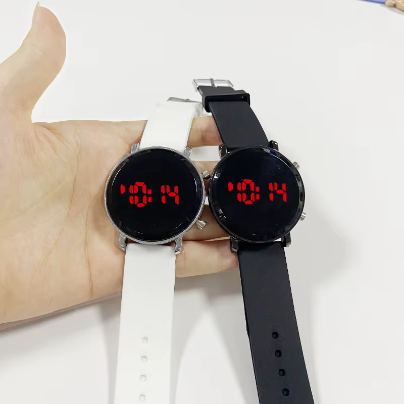 Montres numériques pour femmes mode Simple cadran rond montre LED Sport décontracté hommes montre-bracelet électronique