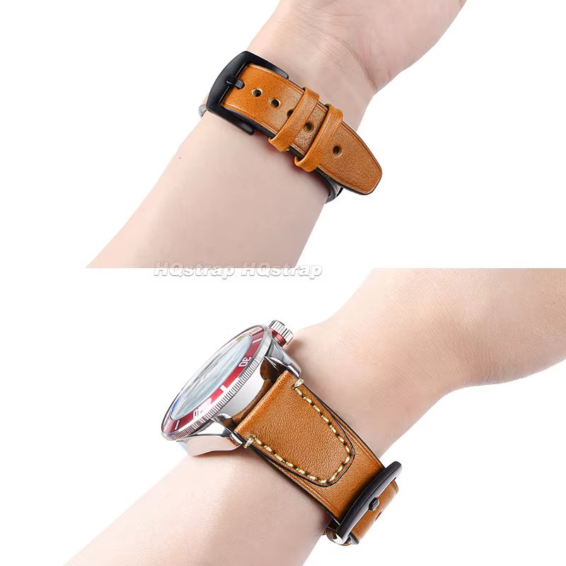 Bracelet en cuir rétro pour Rolex et Omega