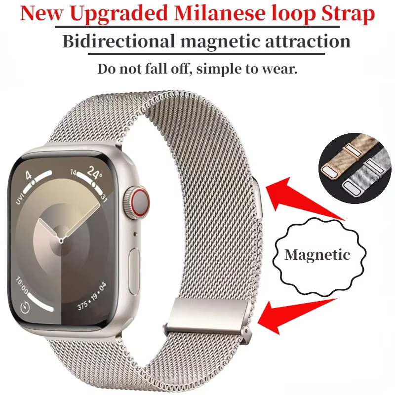 Bracelet milanais en métal pour Apple Watch Ultra/2 49mm 11 10 9 8 7