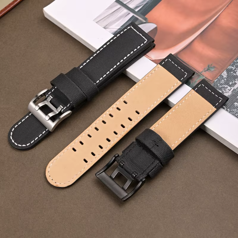 Bracelet de montre en nylon et cuir de haute qualité pour Hamilton Kaki Field Aviation