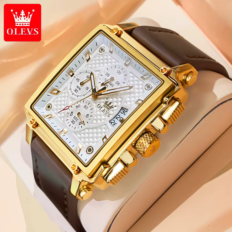 Montre-bracelet à quartz carrée de qualité OLEVS 9925 pour homme