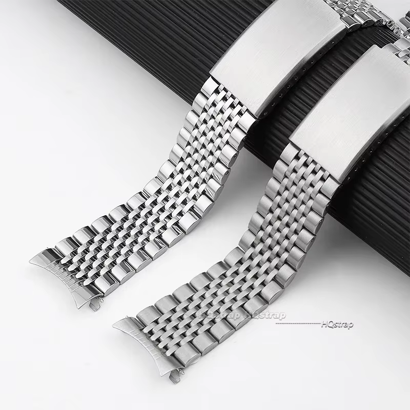Bracelet de montre en acier inoxydable à extrémité plate incurvée de 18mm 20mm 22mm