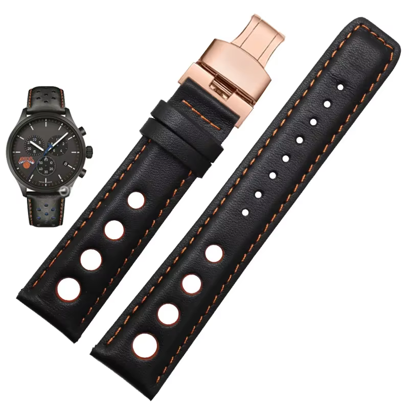 Pour Tissot Sports Racing série PRS516 T91 1853 bracelet en cuir véritable couche supérieure en peau de vache