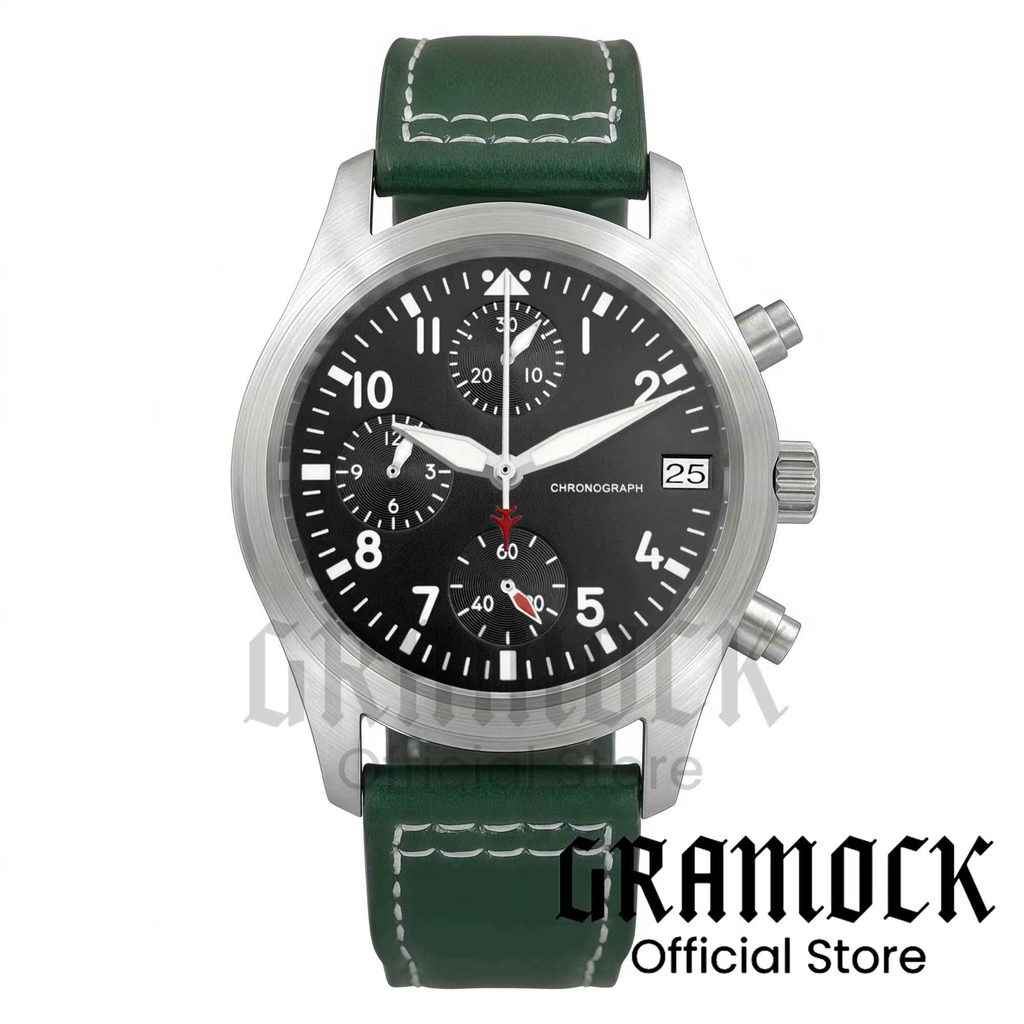 Montre-bracelet pilote bleue personnalisable 38 mm VK67