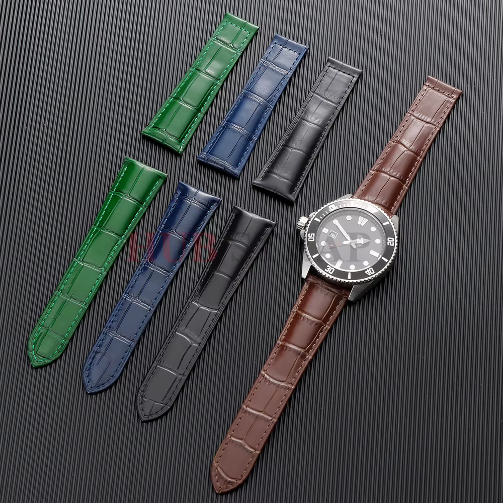18mm 20mm 22mm Bracelet en cuir véritable pour Cartier Solo Tank hommes femmes bleu marron