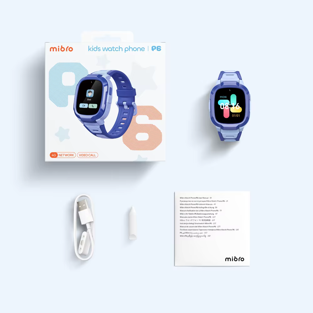 Mibro Kids smartwatch P6 GPS localisation en temps réel app contrôle 900mAh batterie 2mp caméra appel vocal 2atm