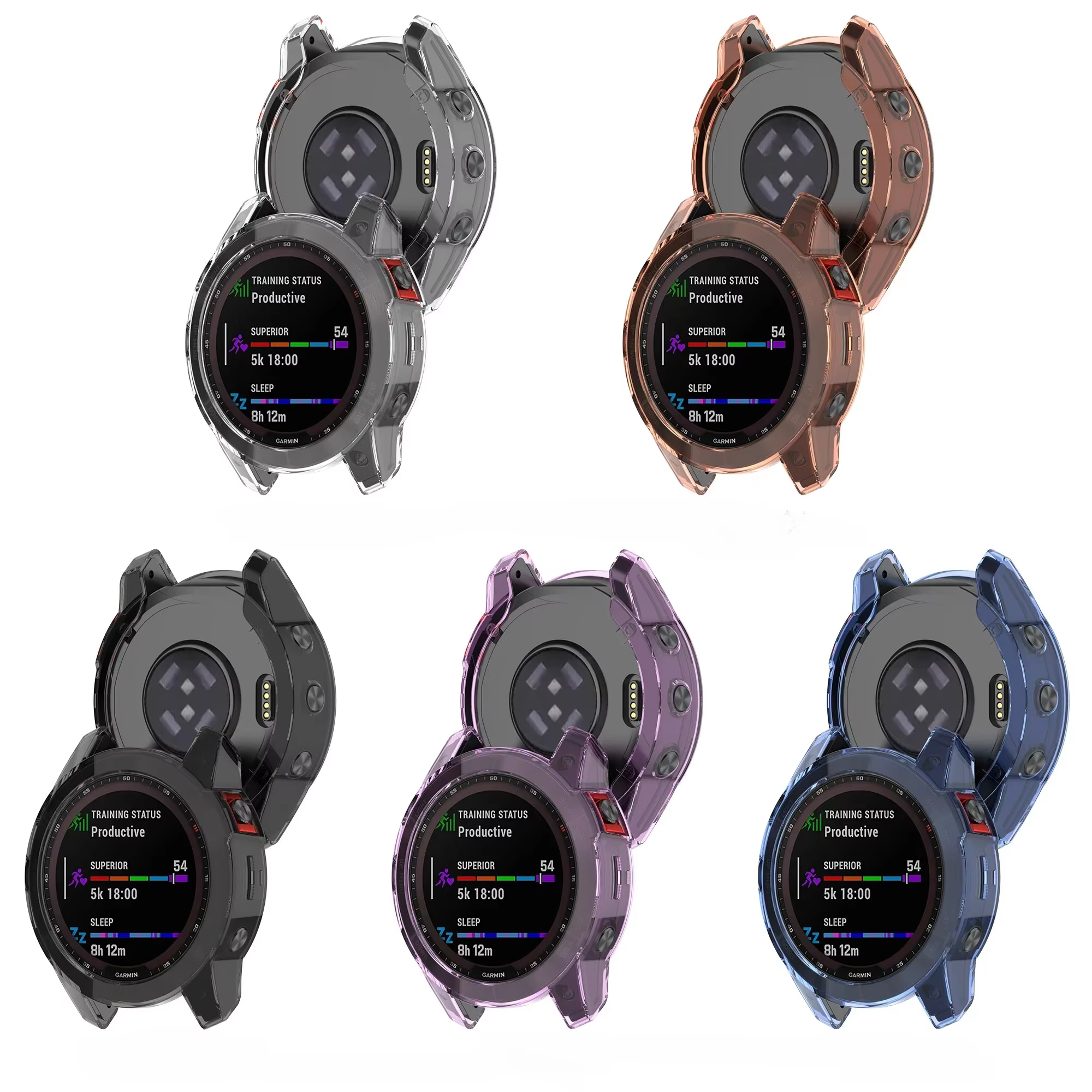 Coque transparente en TPU pour Garmin Fenix 6 6S 6X Pro 7 7S 7X Pro 5 5S 5X Plus