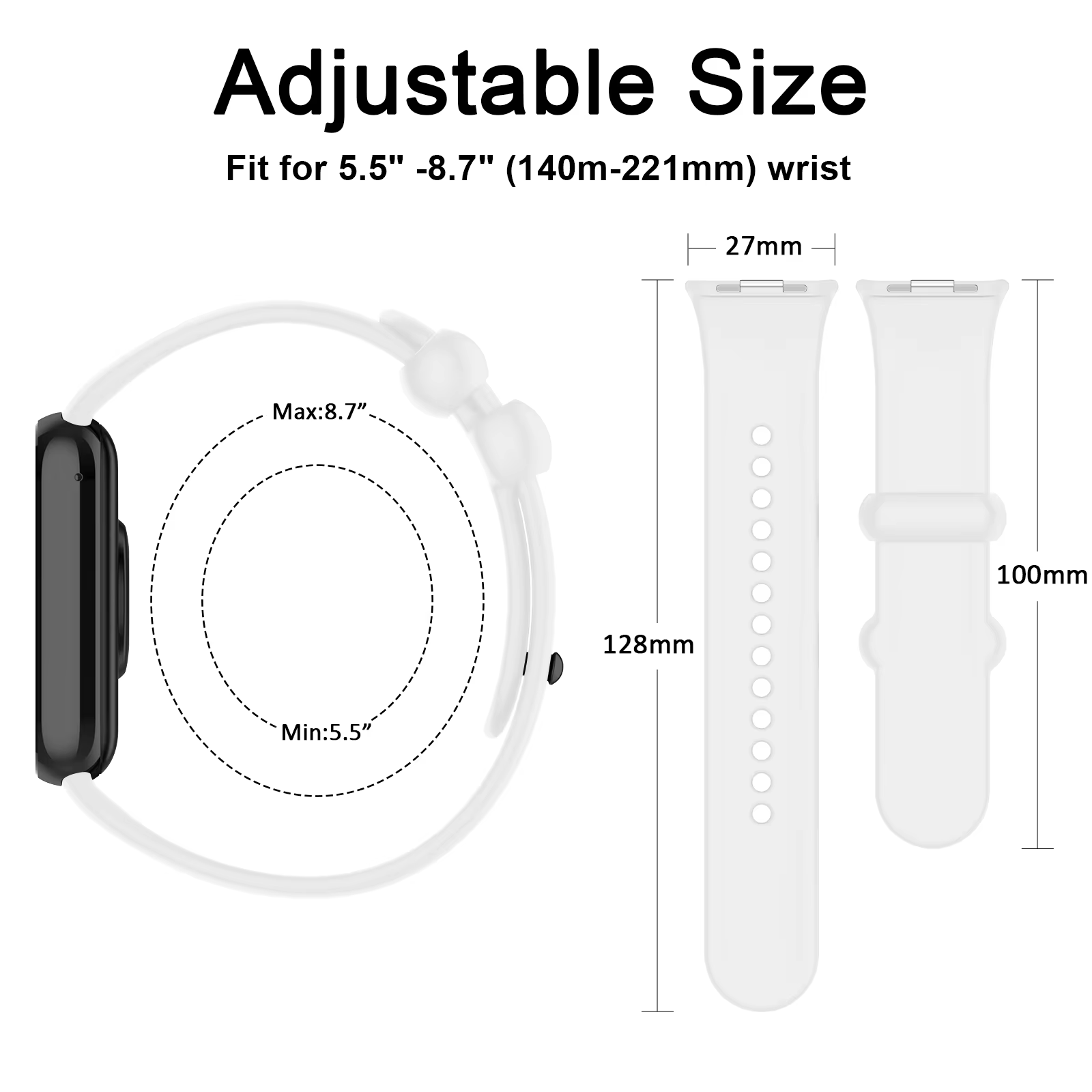 Bracelet en Silicone pour Xiaomi Mi Smart Band 8 Pro /9 Pro