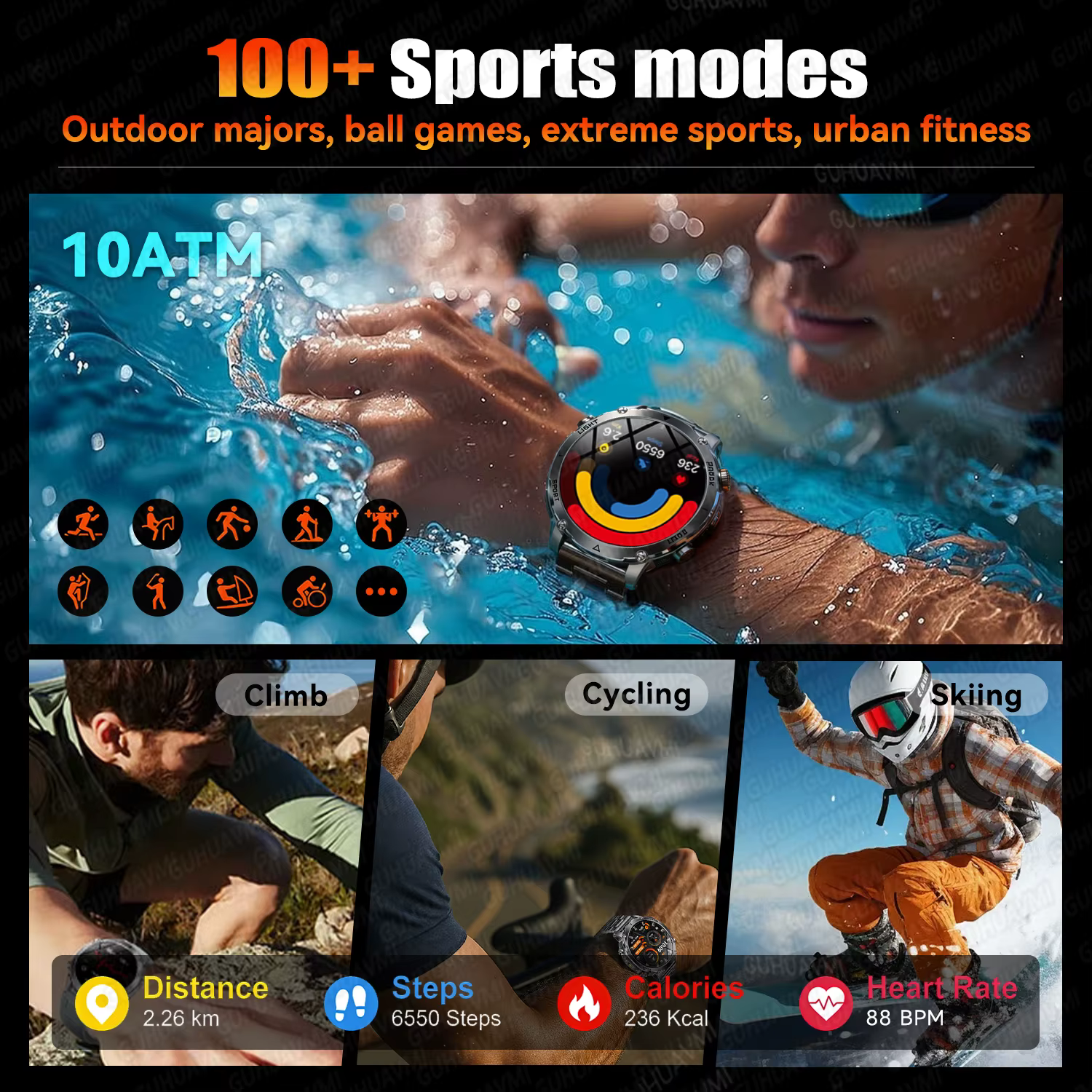 Montre connectée militaire TANK 2026