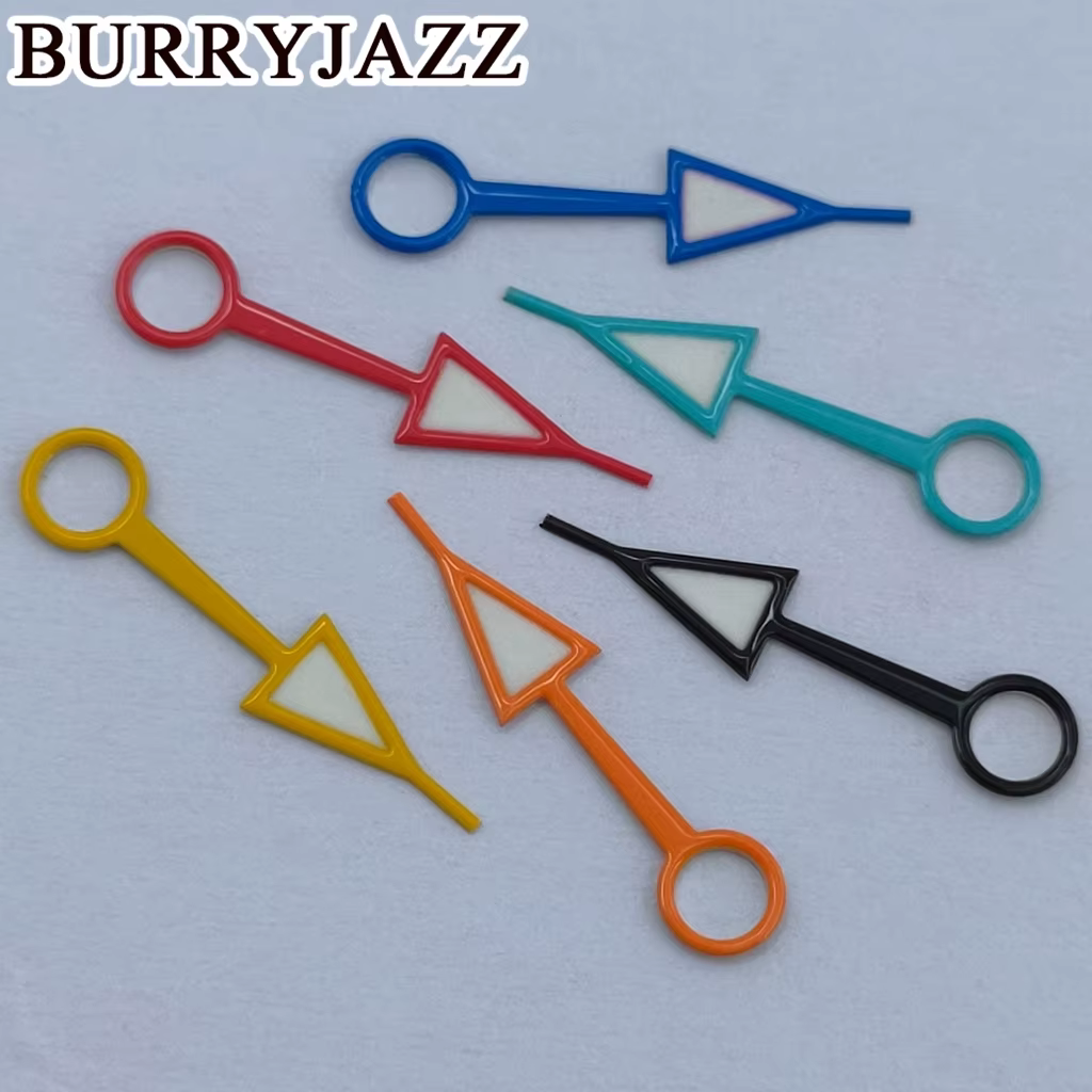 BURRYJAZZ NH34 GMT aiguilles de montre noir rouge bleu jaune Orange