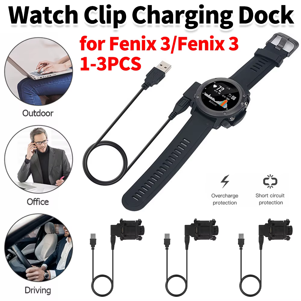 Chargeur à Clip pour montre connectée Garmin Fenix 3/Fenix 3 HR
