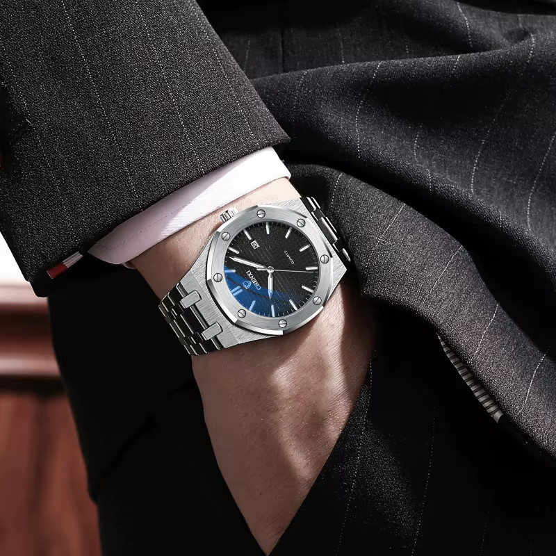 CHENXI 8248 chronographe Date affaires étanche montre pour hommes en acier inoxydable lumineux mode libre tendance