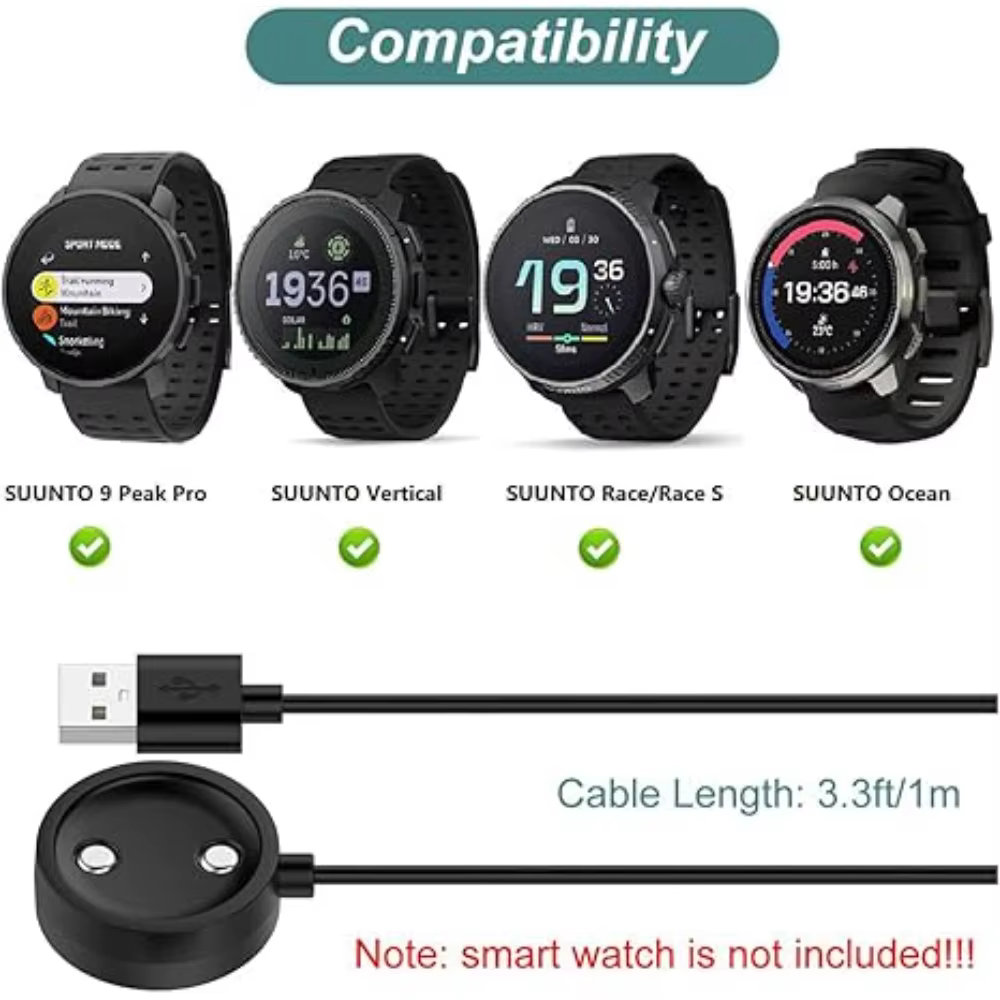Câble de charge rapide pour montre de sport SUUNTO 9 Peak Pro