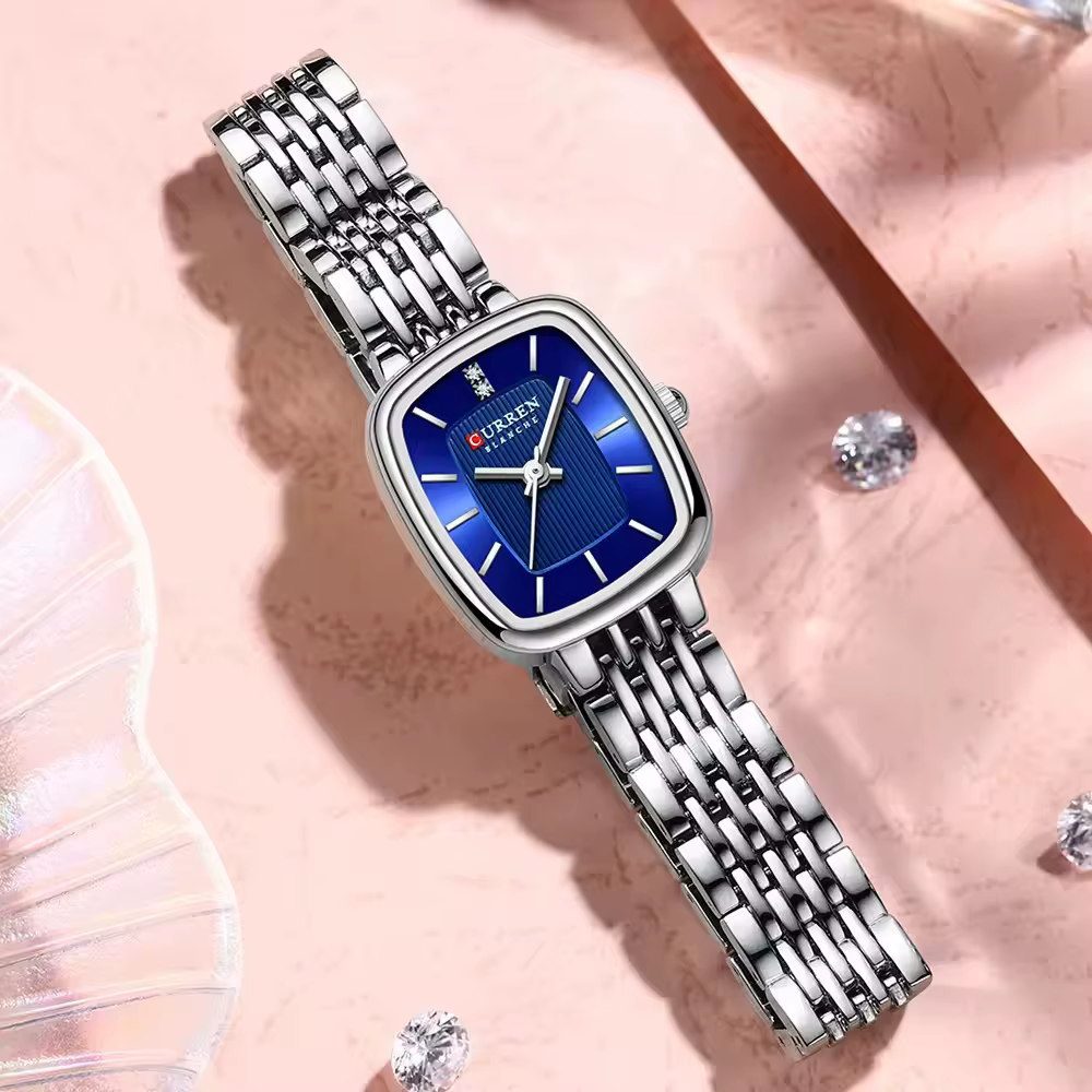 CURRN 9093 montre à Quartz pour femmes mode loisirs diamant Simple or argenté bande d'acier montre-bracelet pour dames horloge cadeau