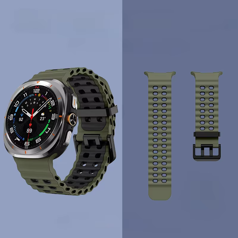 Bracelet marin pour Samsung Galaxy Watch ultra 2025/7 ultra, accessoires, Bracelet de Sport en silicone bicolore, Galaxy Watch ultra
