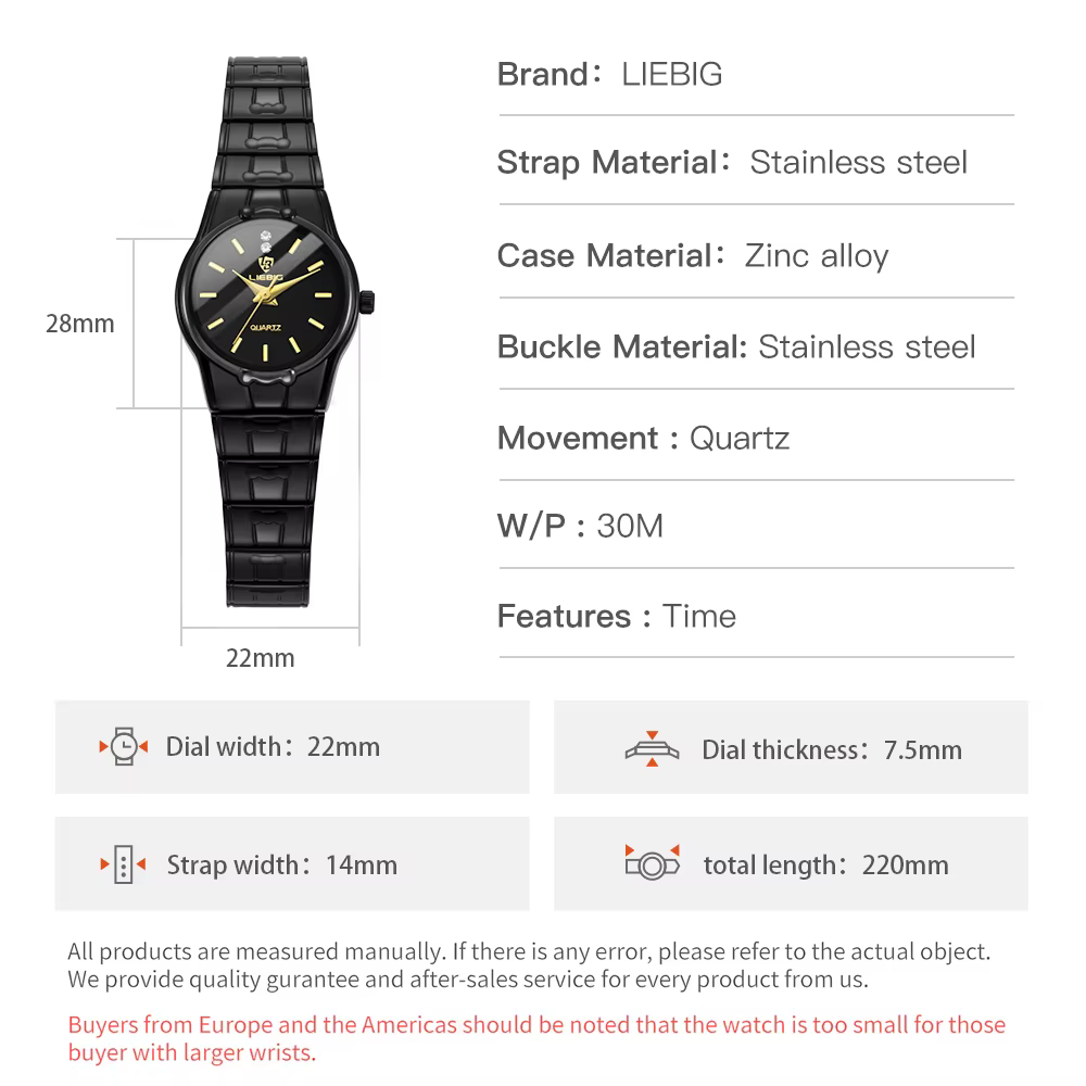 LIEBIG mode Quartz femmes montre-bracelet femme de luxe en acier inoxydable bande originale étanche dames horloge montres Reloj Mujer