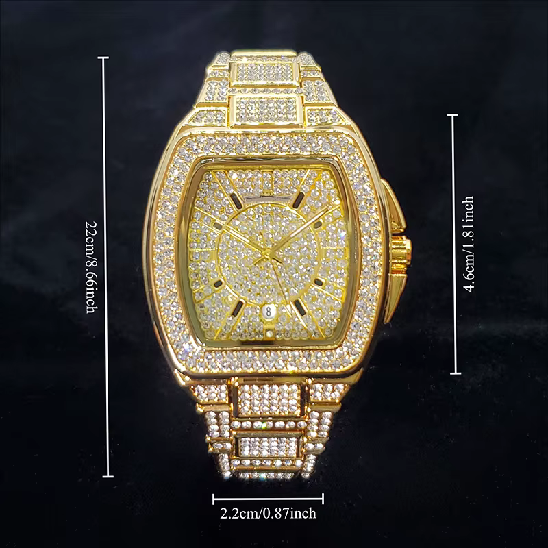 Montre en diamant de luxe pour hommes