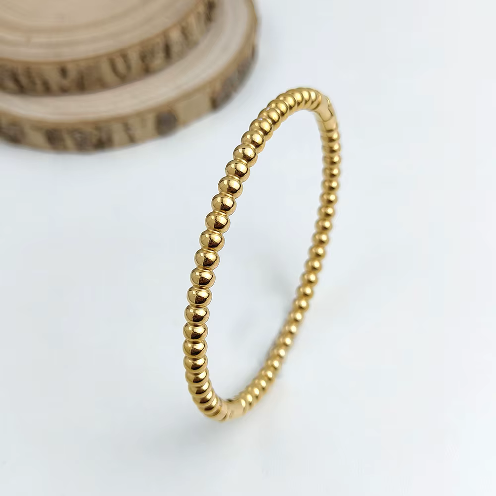 Nouveau bracelet en forme de O en acier inoxydable plaqué or, bracelet étanche de haute qualité pour femmes, bijoux de fête de mariage