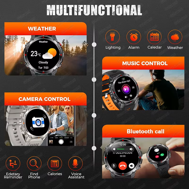 2025 nouvelle carte GPS Navigation montre intelligente hommes femmes écran Amoled 3ATM étanche Sport