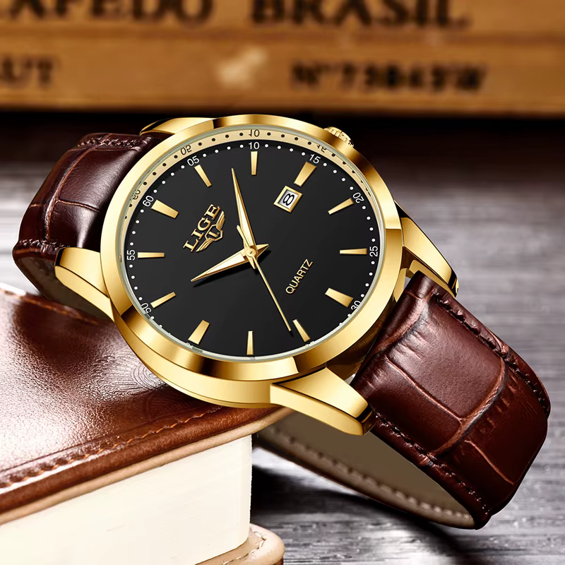 LIGE hommes montres haut de gamme de luxe militaire Montre à Quartz