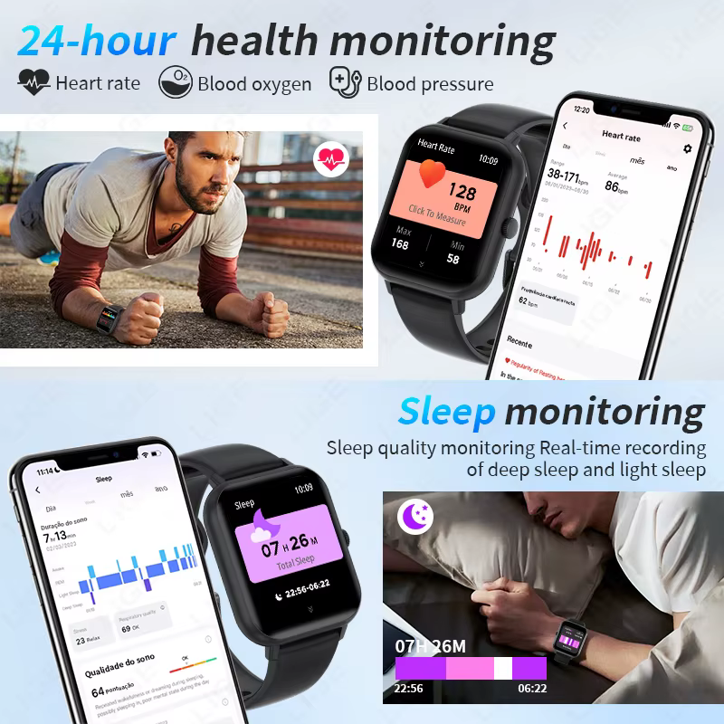 LIGE 2025 nouveau GPS Tracker montre intelligente 1.83 "écran HD 100 + sport Bluetooth appel étanche