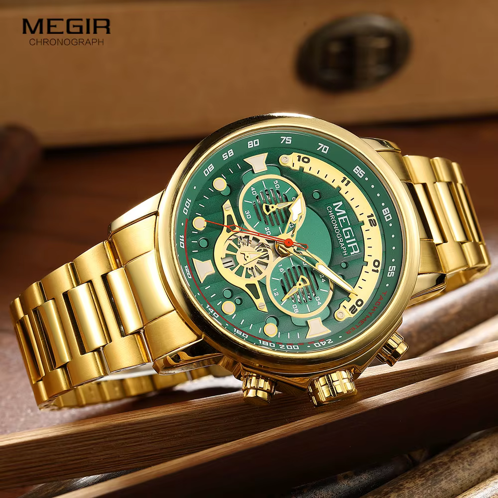 Montre à Quartz en Acier Inoxydable pour Homme