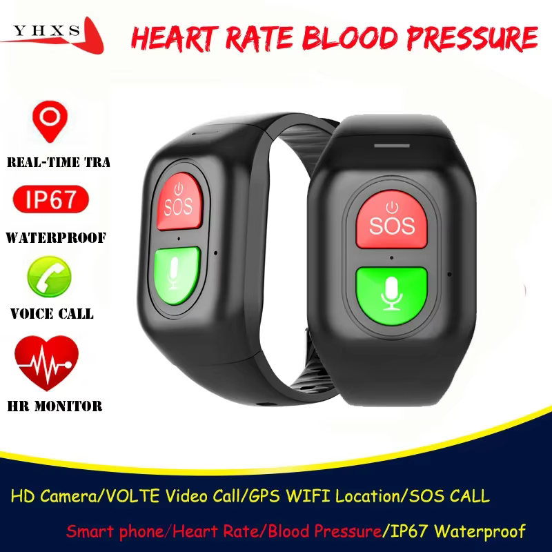 Montre intelligente 4G Parents âgés moniteur de fréquence cardiaque tensiomètre GPS Wi-fi Trace localiser appel SOS téléphone Android Sport Smartwatch