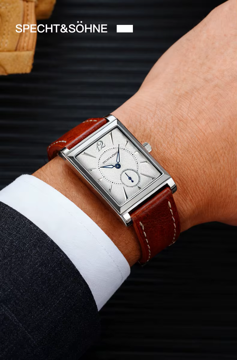 Specht & Söhne 2025 nouvelle montre carrée de mode pour hommes chronographe montres de sport en acier inoxydable saphir cristal 50M étanche