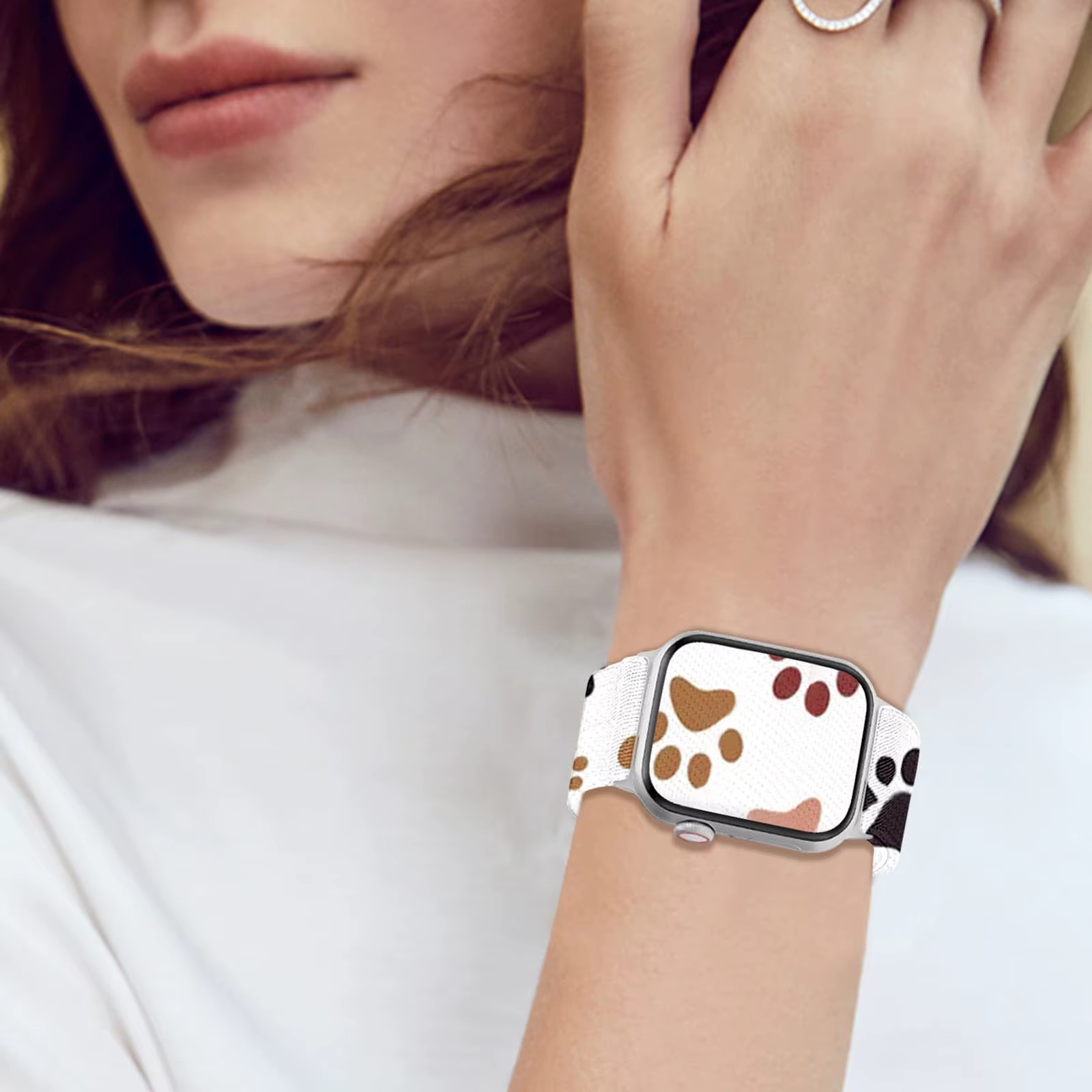 Bande extensible compatible avec Apple Watch 38mm 40mm 41mm 42mm 44mm 45mm 49mm pour femmes