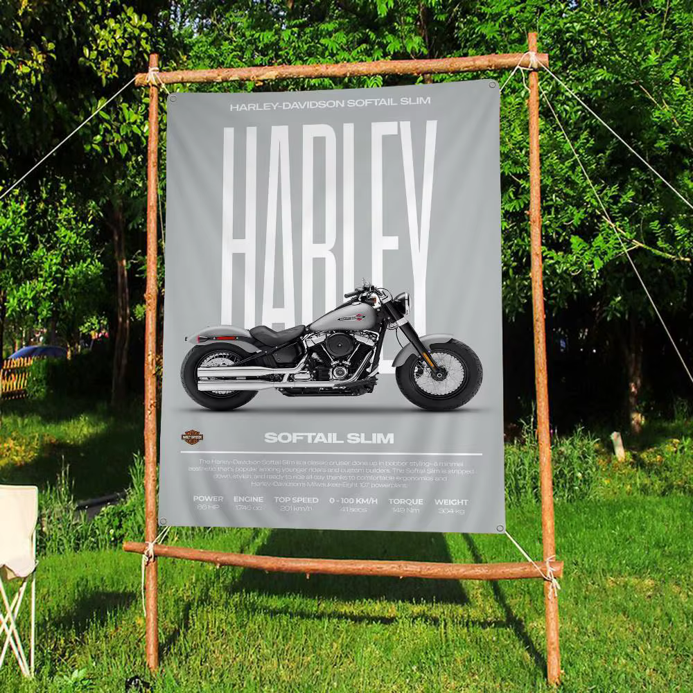 H-HarleyS LOGO Davidson – drapeau coloré à suspendre au mur, bannière murale bohème, Mandala, décoration artistique d'intérieur