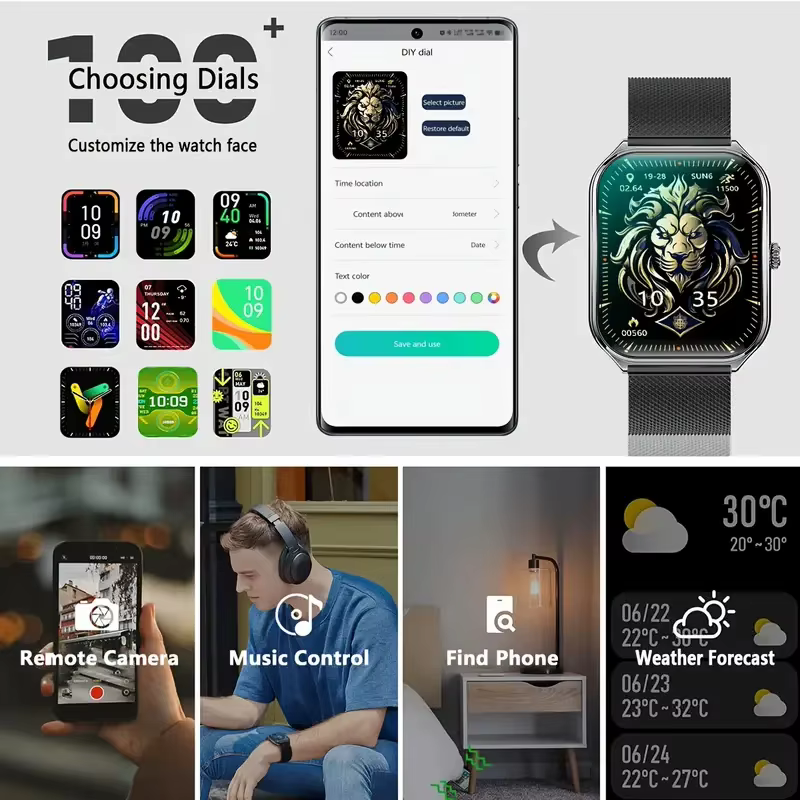 Nouvelle montre connectée ultra-fine 2026 pour hommes