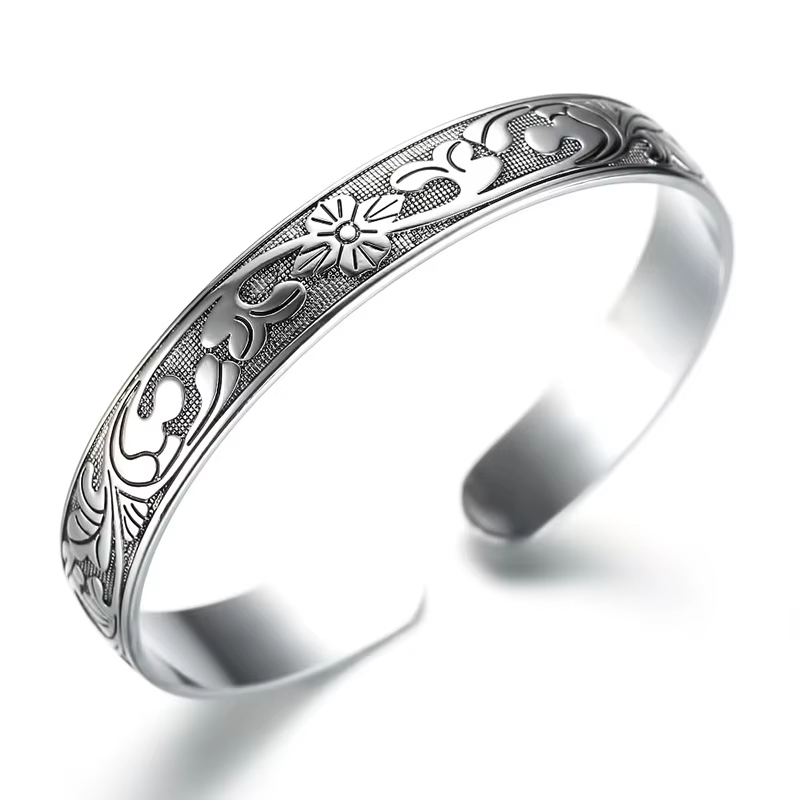 Bracelet Vintage en argent sterling 925 pour hommes et femmes, accessoires de bijoux de luxe pour mariage, vente en gros, livraison gratuite