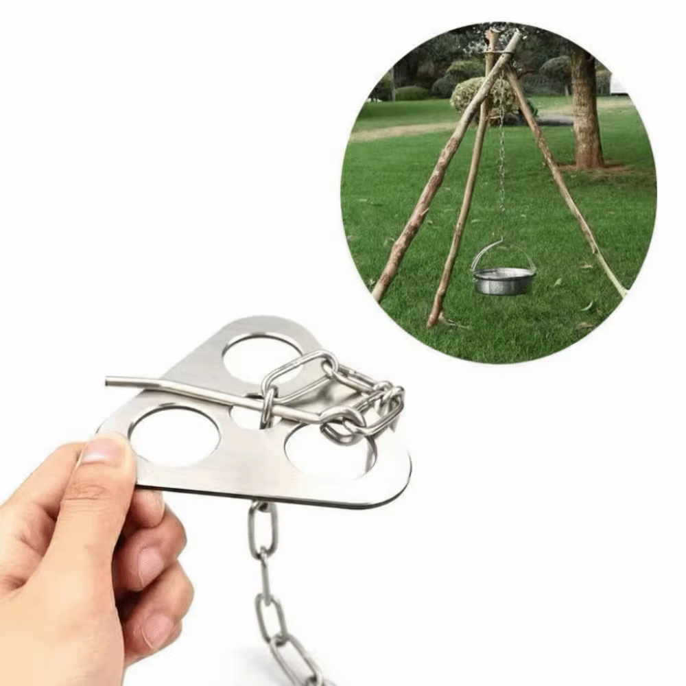Accessoires de cuisine Trépied de barbecue portable Détachable Réglable Trépied de camping Multifonctionnel Étagère suspendue Pique-nique